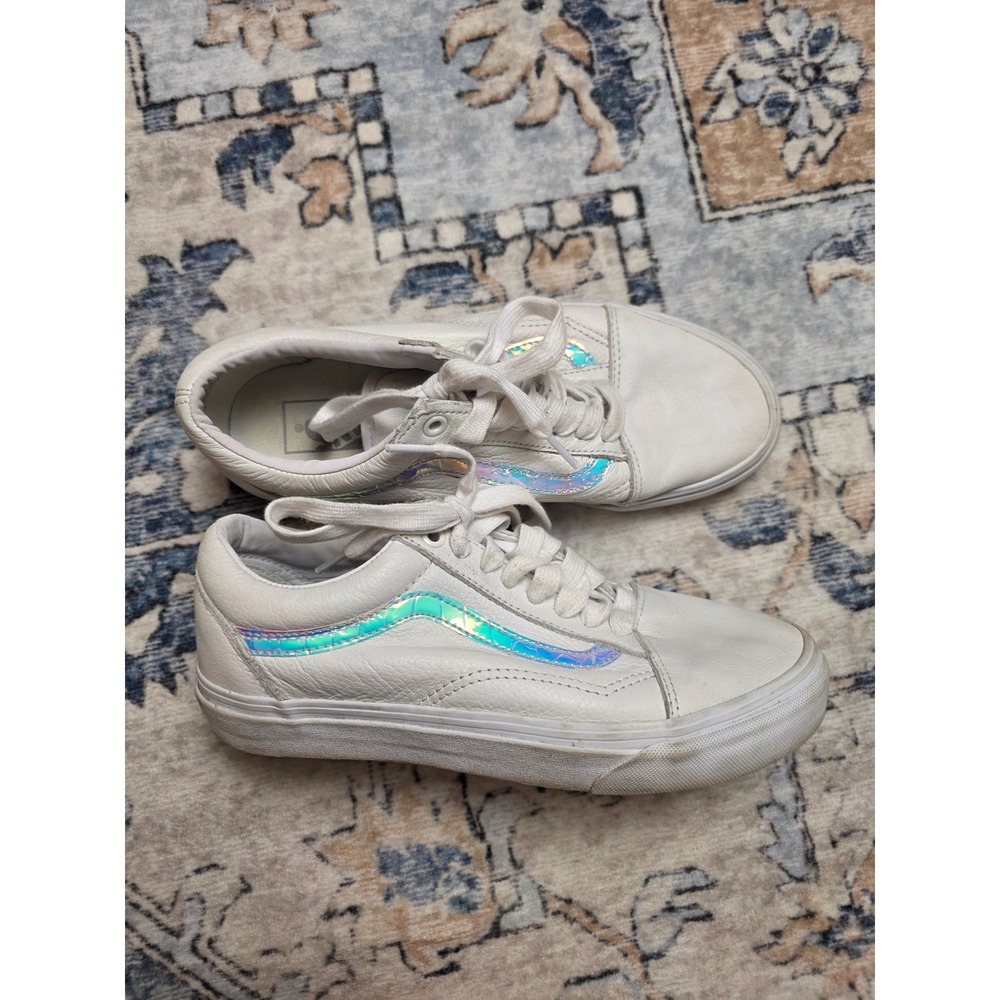 Vans Womens 8.5 Mens 7 Holographic Sidestripe Old Skool Low Top Sneakers